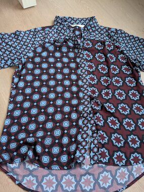 Wayward Fancies Shakti 2 Plus Size 18/20 Custom Button Short Sleeve Blouse Artsy